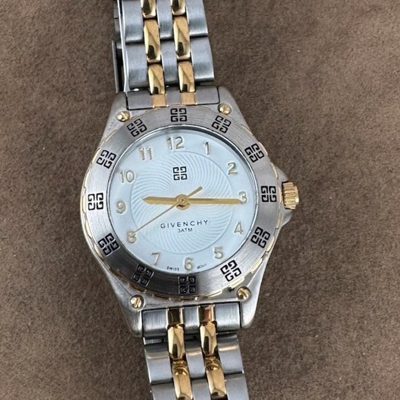 Vintage Givenchy Paris Watch 2 Tone Gold and Silver Swiss Movement - Picture 3 of 9